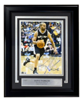 Tony Parker Signed Spurs Custom Framed Photo (Beckett) at PristineAuction.com