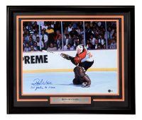 Ron Hextall Signed Flyers Custom Framed Photo Inscribed "1st Goalie To Score" (Beckett) at PristineAuction.com