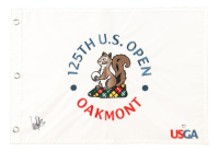 Ludvig Aberg Signed 2025 US Open White Golf Flag (PSA) at PristineAuction.com