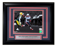 Rhamondre Stevenson Signed Patriots Custom Framed Photo (JSA) at PristineAuction.com