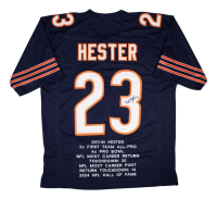 Devin Hester Signed Career Highlight Stat Jersey (JSA) at PristineAuction.com