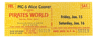 Alice Cooper 1971 MC-5 At Pirates World Concert Ticket at PristineAuction.com