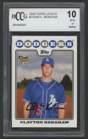 Clayton Kershaw 2008 Topps Update #UH240 RC (BCCG 10) at PristineAuction.com