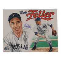 Bob Feller Signed Indians 8x10 Art Print (Beckett) at PristineAuction.com