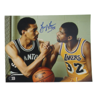 George Gervin Signed Spurs 11x14 Photo Inscribed "Ice" (Beckett) at PristineAuction.com