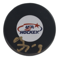 Matthew Tkachuk Signed Team USA Logo Hockey Puck (JSA) at PristineAuction.com