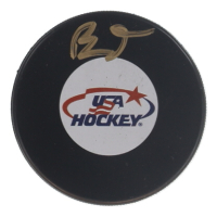 Brady Tkachuk Signed USA Hockey Puck (JSA) at PristineAuction.com
