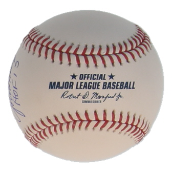 John Smoltz Signed OML Hall of Fame Logo Baseball Inscribed "HOF 15" (Beckett) at PristineAuction.com John Smoltz Signed OML Hall of Fame Logo Baseball Inscribed "HOF 15" (Beckett) at PristineAuction.com