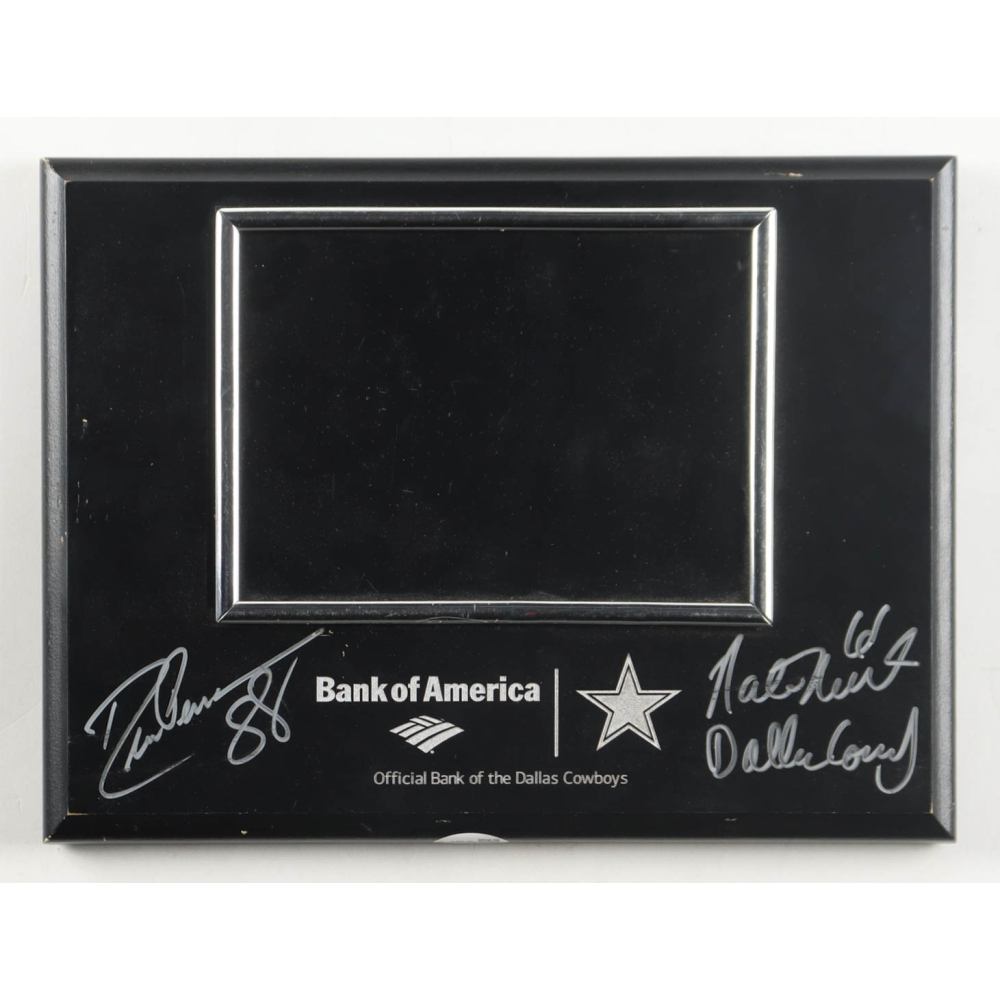 Drew Pearson & Nate Newton Signed Cowboys Bank of America Custom Plaque (JSA) at PristineAuction.com