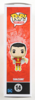Zachary Levi, Grace Caroline Curry, & DJ Cotrona Signed "Shazam!" #14 Shazam Funko Pop! Vinyl Figure Inscribed "Goofy" (JSA) at PristineAuction.com