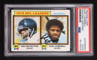 Earl Campbell RC / Walter Payton Signed 1979 Topps NFL Leaders Rushing #3 RC (PSA) at PristineAuction.com