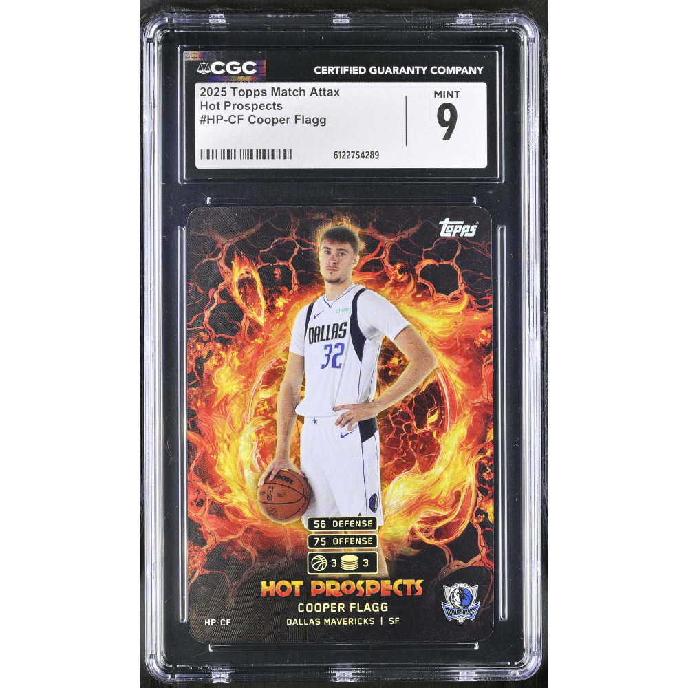 Cooper Flagg 2025 Topps Match Attax Hot Prospects #HP-CF RC (CGC 9) at PristineAuction.com