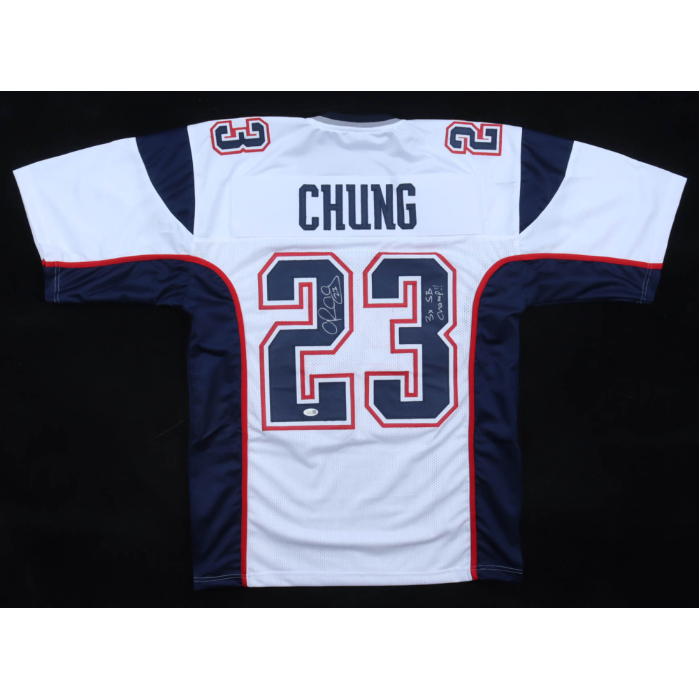 Patrick Chung Signed Jersey Inscribed "3x SB Champ!!" (JSA) at PristineAuction.com