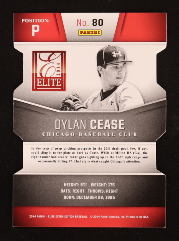 Dylan Cease 2014 Elite Extra Edition Prospects Signatures Status Orange #80 #09/10 RC at PristineAuction.com Dylan Cease 2014 Elite Extra Edition Prospects Signatures Status Orange #80 #09/10 RC at PristineAuction.com