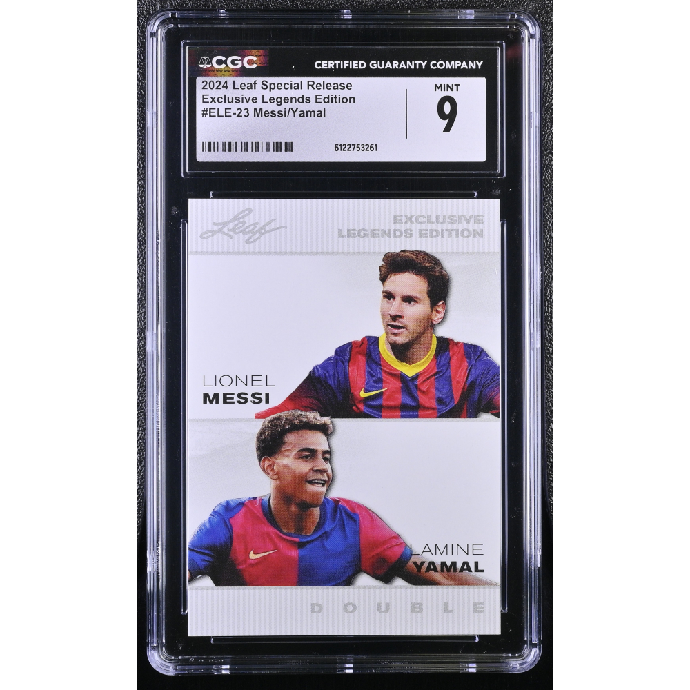 Lionel Messi / Lamine Yamal 2024 Leaf Special Release Exclusive Legends Edition #ELE-23 (CGC 9) at PristineAuction.com