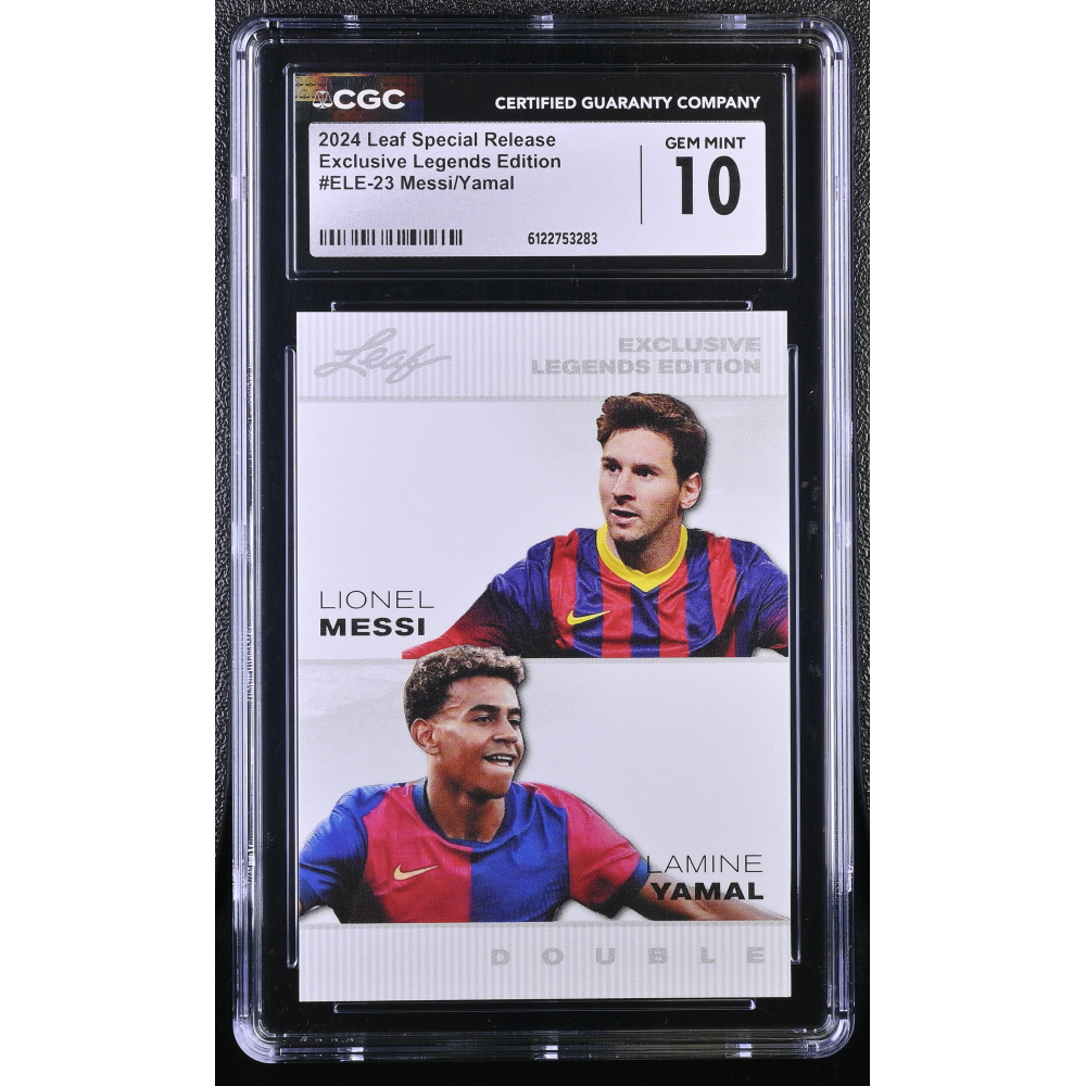 Lionel Messi / Lamine Yamal 2024 Leaf Special Release Exclusive Legends Edition #ELE-23 (CGC 10) at PristineAuction.com