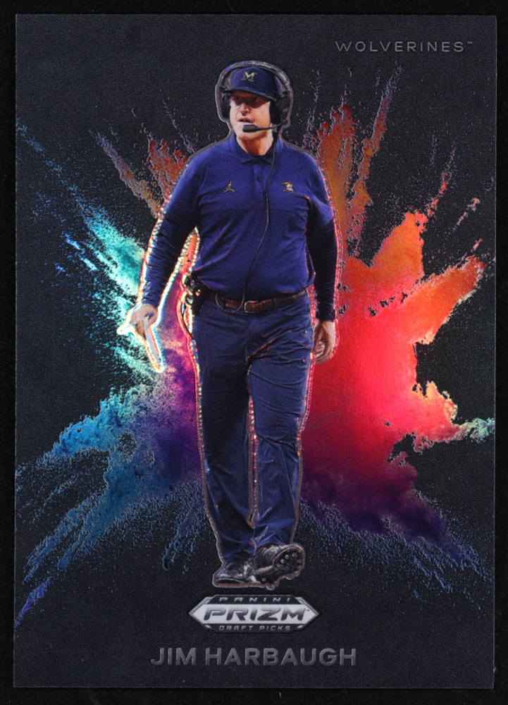 Jim Harbaugh 2024 Panini Prizm Draft Picks Black Color Blast #16