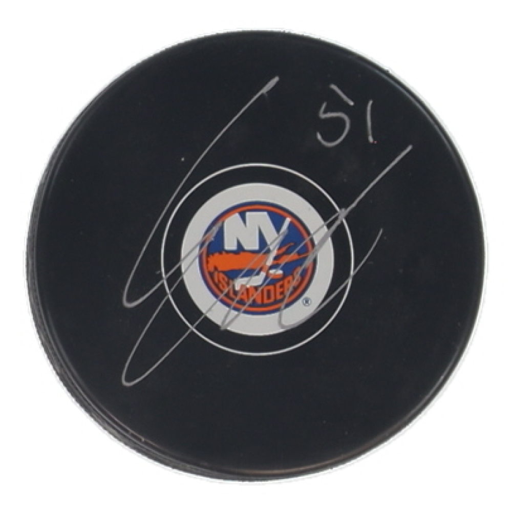 Emil Heineman Signed Islanders Logo Hockey Puck (JSA) at PristineAuction.com