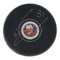 Emil Heineman Signed Islanders Logo Hockey Puck (JSA) at PristineAuction.com