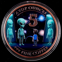 Alien Encounter 5oz AVDP .999 Fine Copper Bullion Round at PristineAuction.com