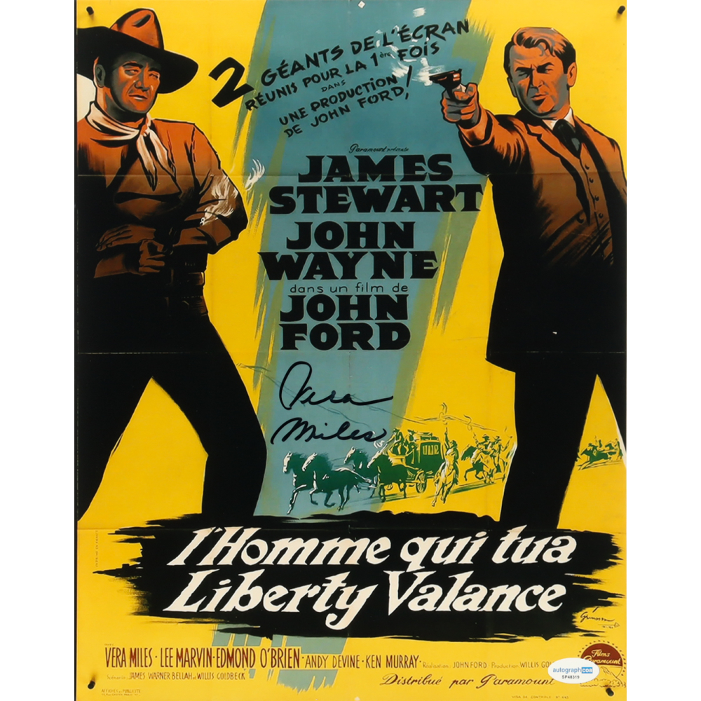 Vera Miles Signed "The Man Who Shot Liberty Valance" 11x14 French Movie Poster Photo (ACOA) at PristineAuction.com