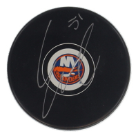 Emil Heineman Signed Islanders Logo Hockey Puck (JSA) at PristineAuction.com