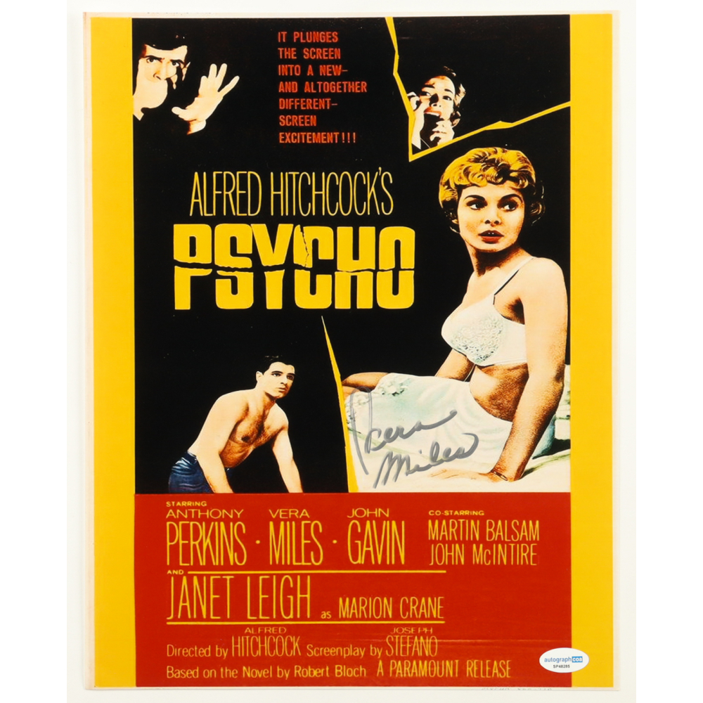 Vera Miles Signed "Psycho" 11x14 Movie Poster Photo (ACOA) at PristineAuction.com