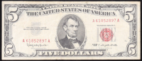 1963 U.S. $5 Legal Tender Note, Red Seal - Fr. 1536 (AA Bleck) Signed: Granahan / Dillon at PristineAuction.com