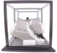 Magic Johnson & Larry Bird Signed Pair of (2) Converse Pro Leather Basketball Shoes with Display Case (Beckett & PSA) at PristineAuction.com