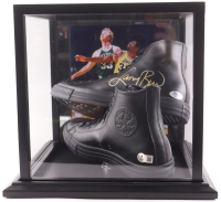 Magic Johnson & Larry Bird Signed Pair of (2) Converse All-Star Black Leather Basketball Shoes with Display Case (Beckett & PSA) at PristineAuction.com