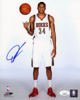 Giannis Antetokounmpo Signed Bucks 8x10 Photo (JSA) at PristineAuction.com