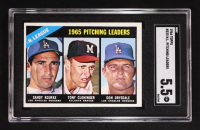 Sandy Koufax / Tony Cloninger / Don Drysdale 1966 Topps N.L. Pitching Leaders #223 (SGC 5.5) at PristineAuction.com