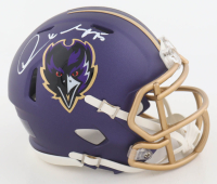 Derrick Mason Signed Ravens 2024 Alternate Speed Mini Helmet (Schwartz) at PristineAuction.com