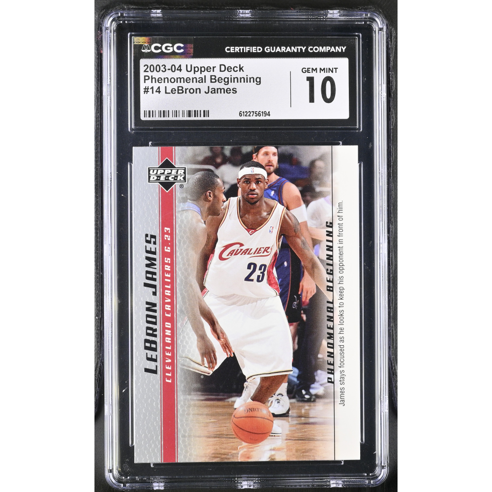 LeBron James 2003-04 Upper Deck Phenomenal Beginning #14 RC (CGC 10) at PristineAuction.com