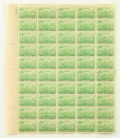 U.S. Postage 1&cent; "Jones / Barry" U.S. Navy Commemorative Stamp - Issued December 15th 1936 - Full Original Uncut Sheet Of (50) Stamps at PristineAuction.com