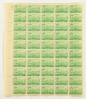 U.S. Postage 1&cent; "Jones / Barry" U.S. Navy Commemorative Stamp - Issued December 15th 1936 - Full Original Uncut Sheet Of (50) Stamps at PristineAuction.com
