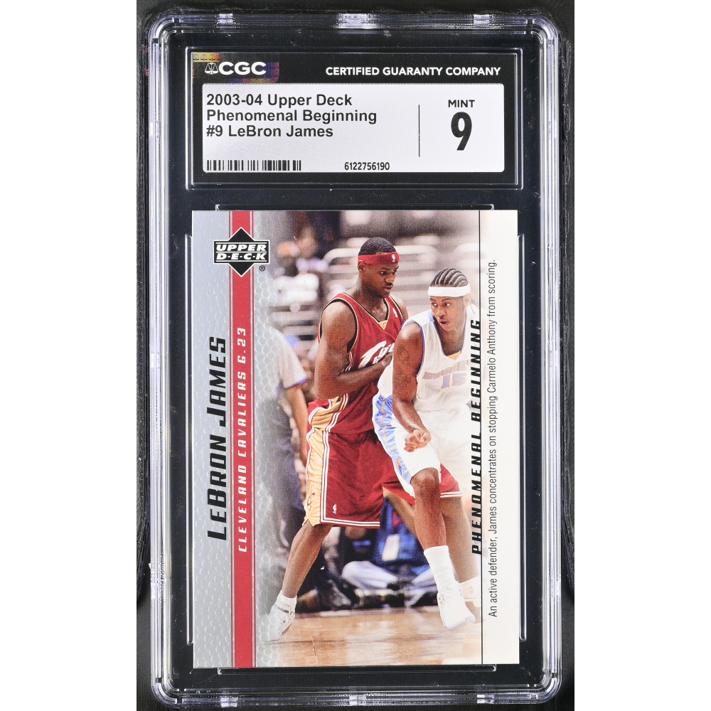 LeBron James 2003-04 Upper Deck Phenomenal Beginning #9 RC (CGC 9) at PristineAuction.com