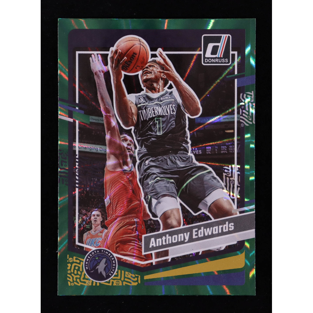 Anthony Edwards 2023-24 Donruss Holo Green Laser #137 at PristineAuction.com