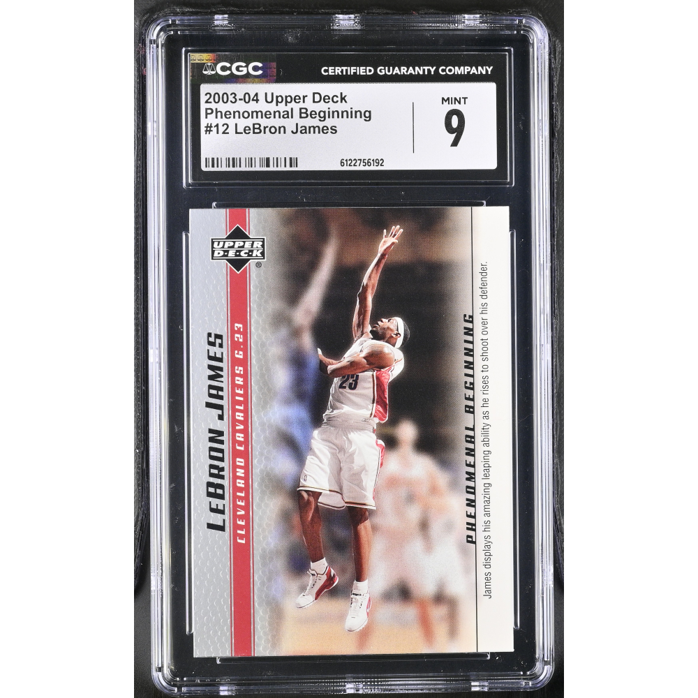LeBron James 2003-04 Upper Deck Phenomenal Beginning #12 RC (CGC 9) at PristineAuction.com