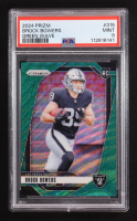 Brock Bowers 2024 Panini Prizm Green Wave #315 RC (PSA 9) at PristineAuction.com