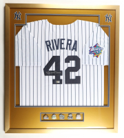 Mariano Rivera Signed Custom Framed Jersey Display with (5) World Series Pins (Beckett) at PristineAuction.com