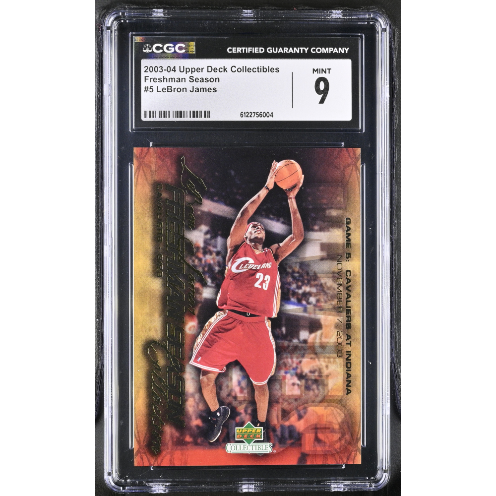 LeBron James 2003-04 Upper Deck Collectibles Freshman Season #5 RC (CGC 9) at PristineAuction.com