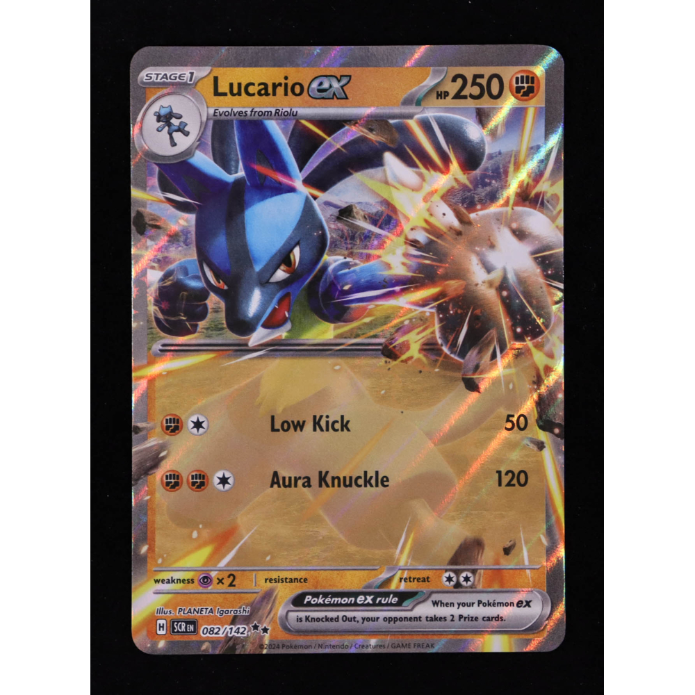 Lucario ex 2024 Pokemon TCG Scarlet & Violet Stellar Crown #082 at PristineAuction.com