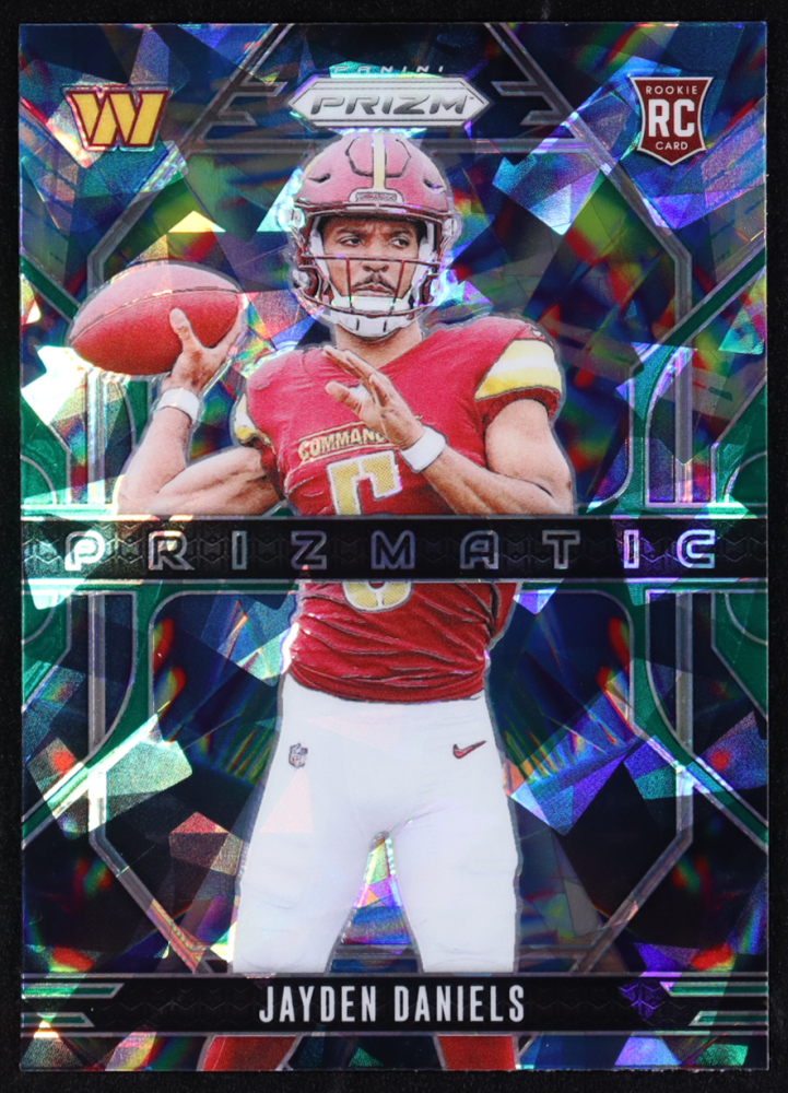 Jayden Daniels 2024 Panini Prizm Prizmatic Prizms Green Ice #3 RC