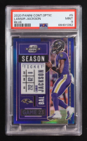 Lamar Jackson 2020 Panini Contenders Optic Season Ticket Blue #5 #48/99 (PSA 9) at PristineAuction.com