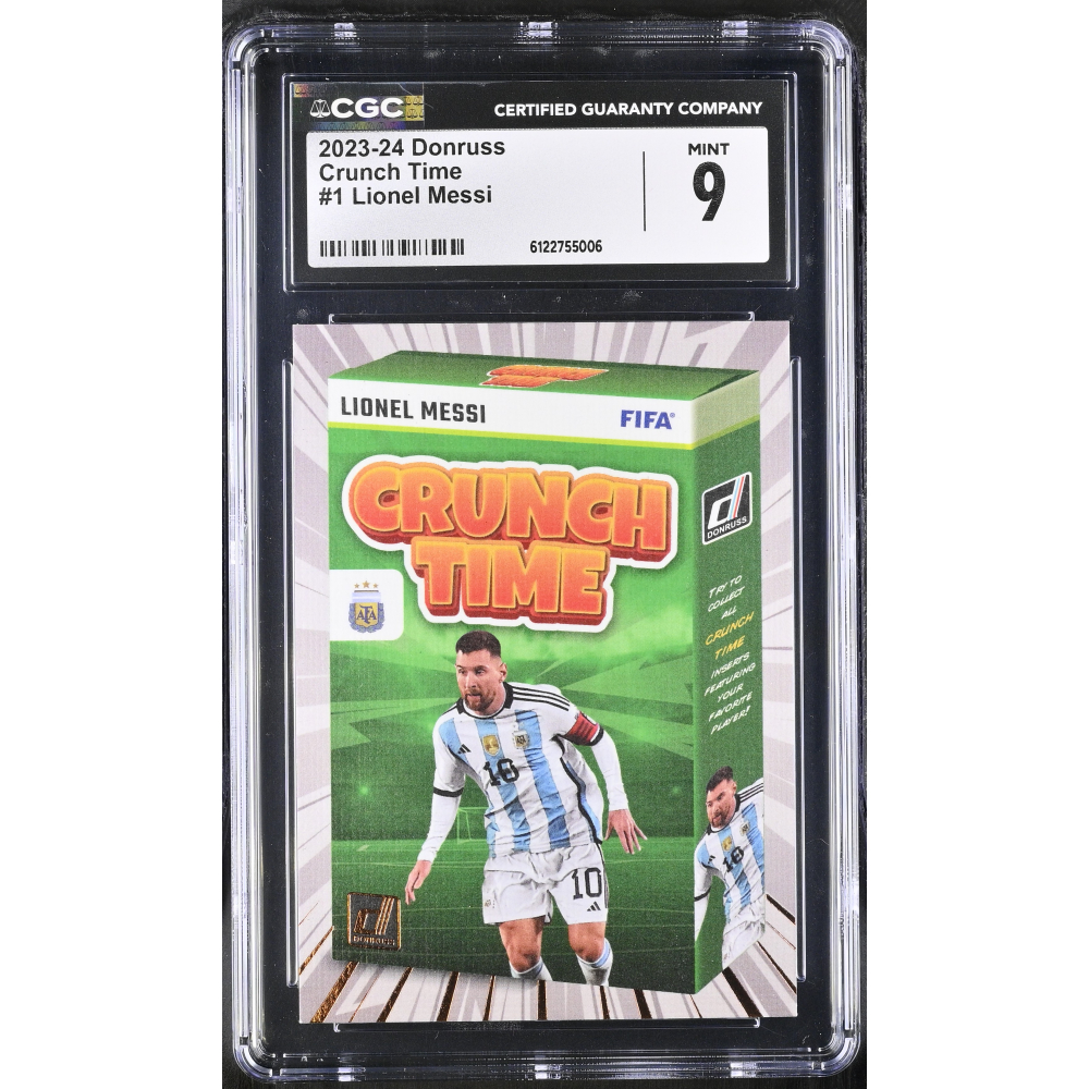 Lionel Messi 2023-24 Donruss Crunch Time #1 (CGC 9) at PristineAuction.com