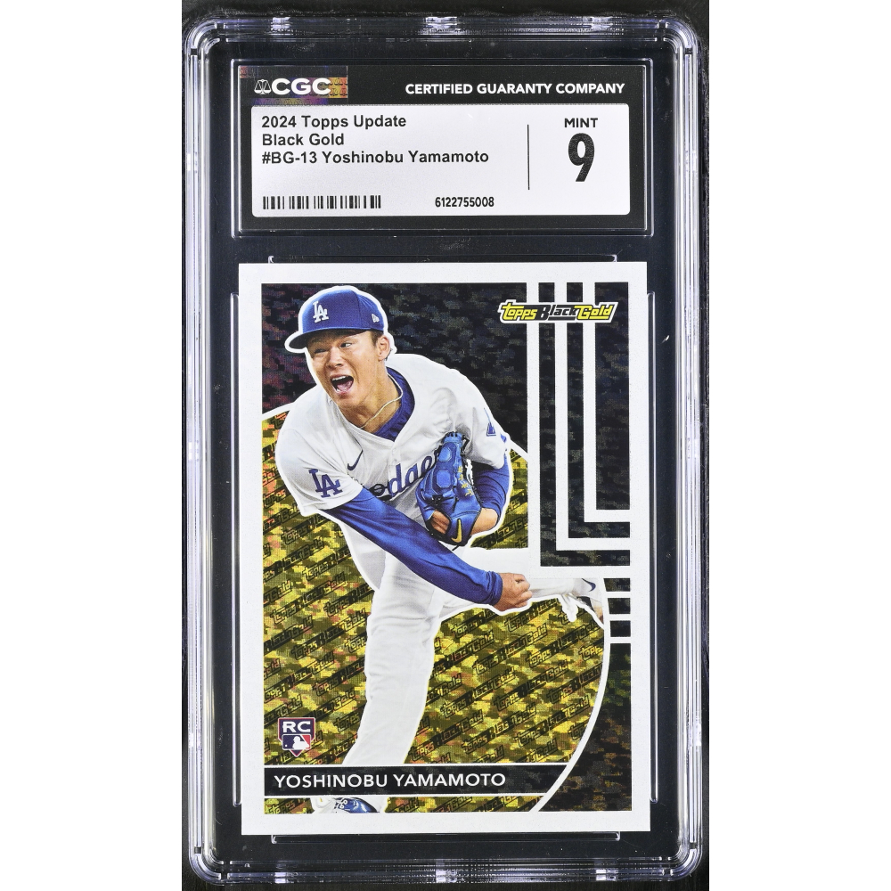 Yoshinobu Yamamoto 2024 Topps Update Black Gold #BG-13 RC (CGC 9) at PristineAuction.com