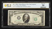 1950-A U.S. $10 Federal Reserve Note, San Francisco - Fr. 2011-L (LB Block) Signed: Priest / Humphrey (PCGS VF30) at PristineAuction.com