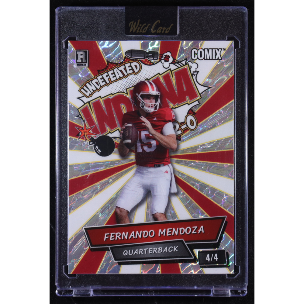 Fernando Mendoza 2025 Wild Card Comix Indiana Island #FM06 #4/4 RC at PristineAuction.com