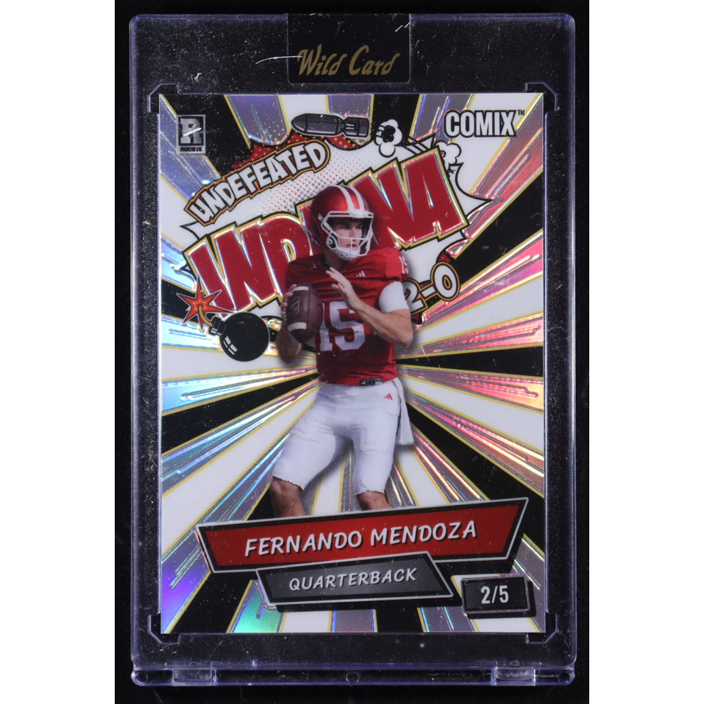 Fernando Mendoza 2025 Wild Card Comix Indiana Rainbow #FM06 #2/5 RC at PristineAuction.com